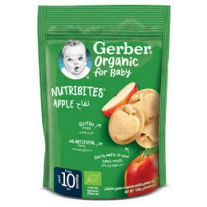 Picture of GERBER ORGANIC APPLE BISCUIT 6X150G-6776 (NUTRIBITES +10 M)