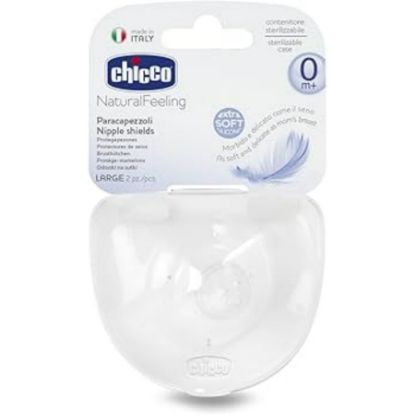 Picture of CHICCO NATURAL FEELING NIPPLE SHIELDS EXTRA SOFT LARGE 0 M+