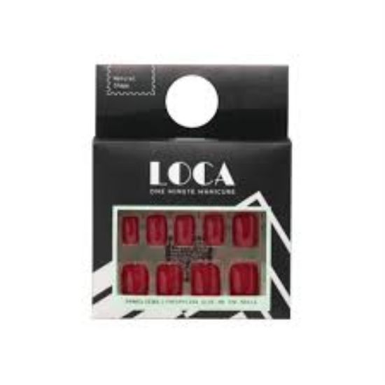 Picture of LOCA PRESS ON NAILS DARK PINK NATURAL SHAPE NO.5    0048