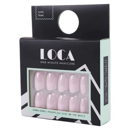 Picture of LOCA PRESS ON NAILS PINK CHROME COFFIN SHAPE NO.2    0017