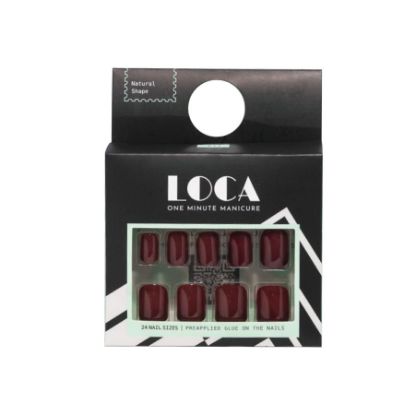 Picture of LOCA PRESS ON NAILS DEEP RED NATURAL SHAPE NO.11   0109