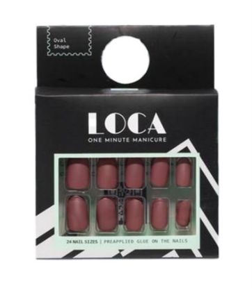 Picture of LOCA PRESS ON NAILS MATTE MAUVE OVAL SHAPE NO.9    0086