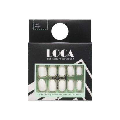 Picture of LOCA PRESS ON NAILS WHITE MATTE OVAL SHAPE NO.12  0161