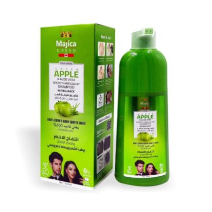 صورة ماجيكا التفاح الأخضر شامبو صبغة لون اسود 420 مل