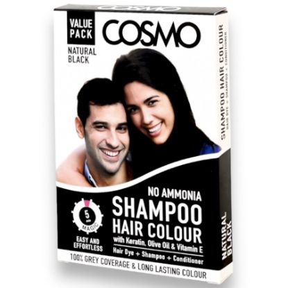 Picture of COSMO BLACK HAIR DYE SHAMPOO 25 ML