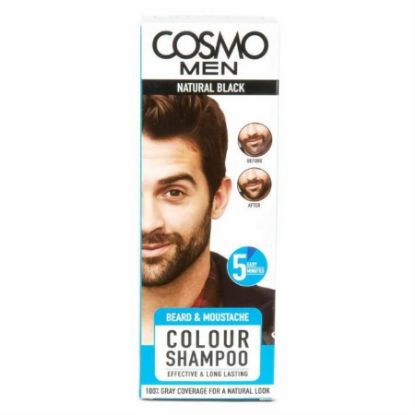 Picture of COSMO BEARD AND MUSTACHE SHAMPOO NATURAL BLACK 180 ML