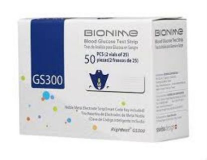 Picture of BIONIME BLOOD GLUCOSE TEST STRIPS GS260