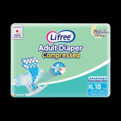 صورة لايفري حفائض للبالغين شريط لاصق مضغوطة، كبير جداً، عبوة عملا