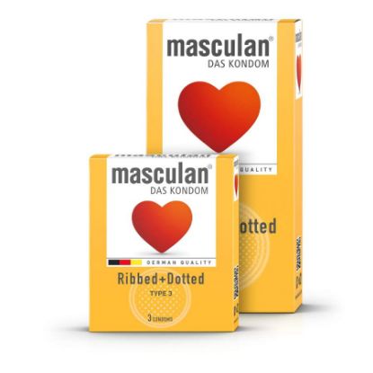 Picture of MASCULAN RIBBED DOTTED CONDOM 3 PCS 000073#