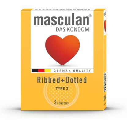 Picture of MASCULAN CONDOM RIBBED + DOTTED 3PCS.NO.3