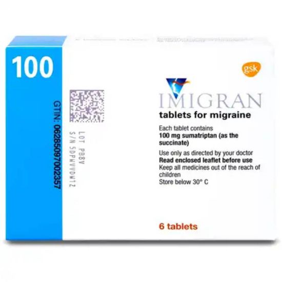 Picture of IMIGRAN 100 MG 6 TAB