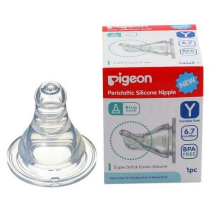Picture of PIGEON SILICONE NIPPLE SLIM NECK 6-7M Y 1 PC BOX N17348-3483