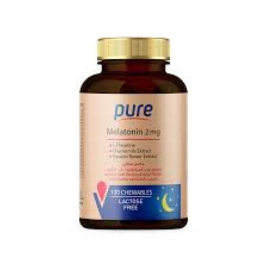 Picture of PURE MELATONIN 2 MG WITH HERBS 100 CHEWABLE TAB.