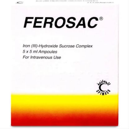 Picture of FEROSAC INJ 100 MG/5ML 5 AMPOULS