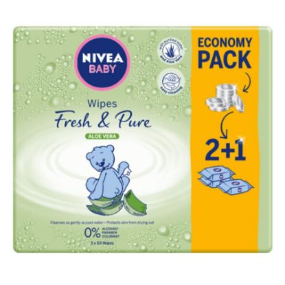 Picture of NIVEA BABY WIPES FRESH & PURE 2+1 86258-4740