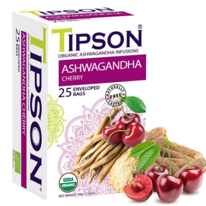 Picture of TIPSON ORGANIC ASHWAGANDHA WITH CHERRY 25 TEA BAG