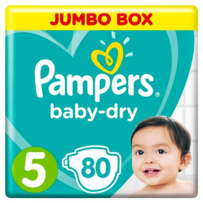 Picture of PAMPERS SIZE 5 JUNIOR JUMBO BOX 80 PIECES