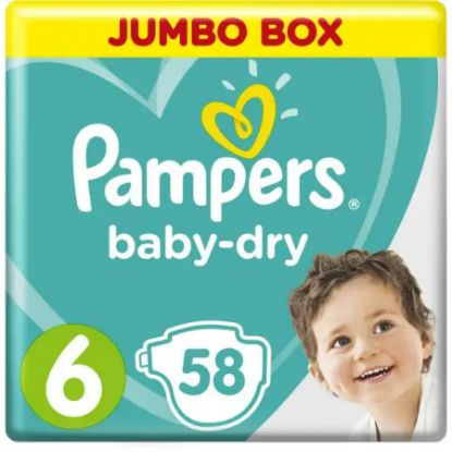 Picture of PAMPERS SIZE 6 XXL JUMBO BOX 58 PIECES