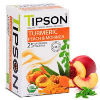 Picture of TIPSON ORGANIC TURMERIC & PEACH MORINGA 25 TEA BAG