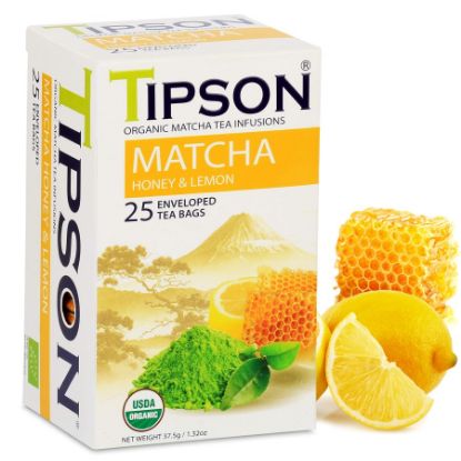 Picture of TIPSON ORGANIC MATCHA WITH HONEY & LEMON 25 TEA BAG