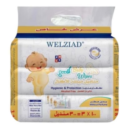 صورة ويلازيد مناديل اطفال بدون عطر 300 منديل
