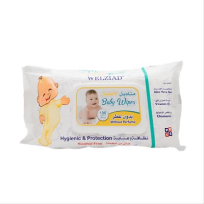 Picture of WELZIAD BABY WIPES WITHOUT PERFUME - 100 WIPES