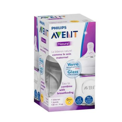Picture of PHILIPS AVENT NATURAL FEED BOTTLE GLASS 120ML X1#125-7-6205