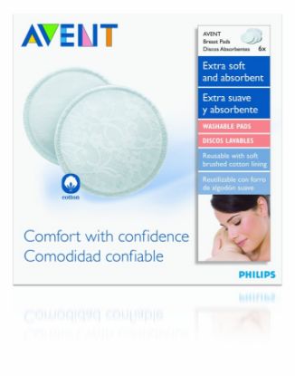 Picture of PHILIPS AVENT WASHABLE BREAST PADS X 6 SCF 155/06-5418-(69)