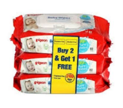 Picture of PIGEON BABY WIPES 82 PCS 2+1 FREE OFFER 10592P3