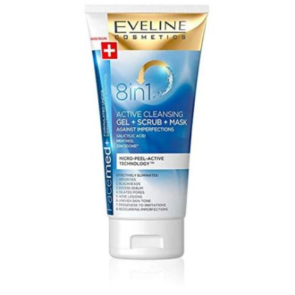 Picture of EVELINE FACEMED+ 8IN1 ACTIVE CLEANSING GEL+SCRUB+MASK 150ML