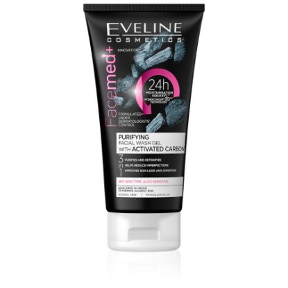 Picture of EVELINE FACEMED+ PURIFY CARBON WASH GEL ALL SKIN TYPES 150ML