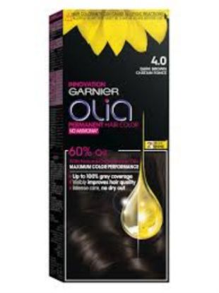 Picture of GARNIER OLIA PERMANENT HAIR COLOR 4.0 DARK BROWN 1183