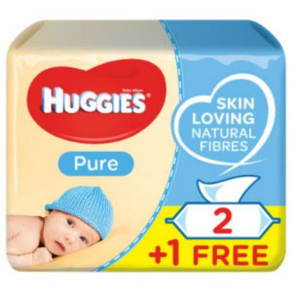 Picture of HUGGIES WIPES PURE 4 X (2 + 1 FREE) 56 PCS 0091