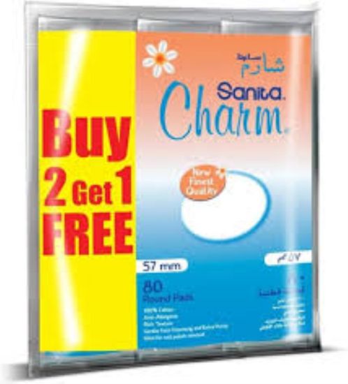 Picture of CHARM COTTON ROUND 57 MM 80 PADS (2+1 FREE ) W513R01