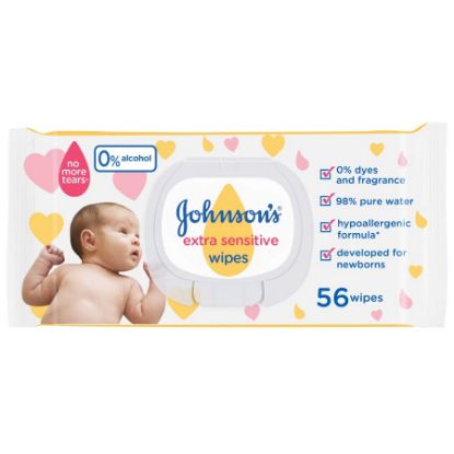 Picture of JOHNSON BABY WIPES EXTRA SENSI FRAG FREE 56 SHT 56304-3342-5
