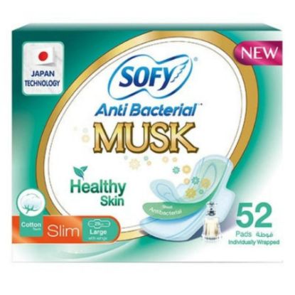 Picture of SOFY ANTI BACTERIAL MUSK SLIM PADS LARGE 29 CM 3X52