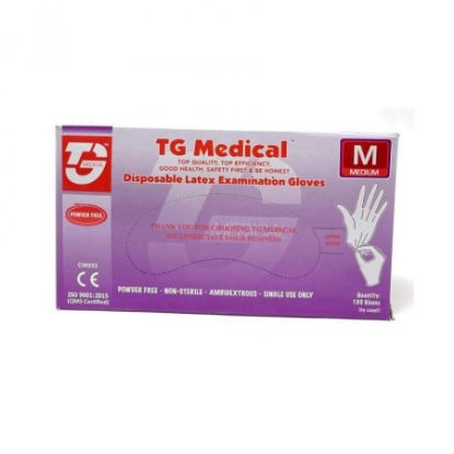 Picture of LATEX EXAMINATION 100 GLOVES MEDIUM#
