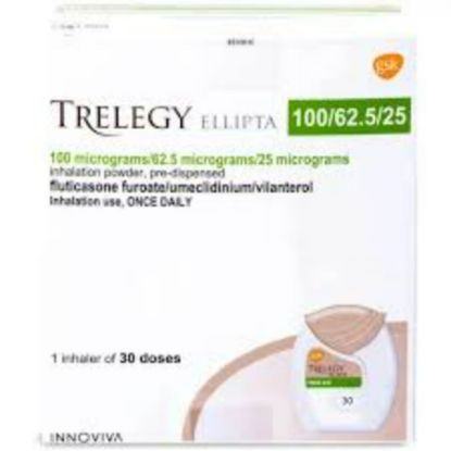 Picture of TRELEGY ELLIPTA 100/62.5/25 MIC 30 DOSE