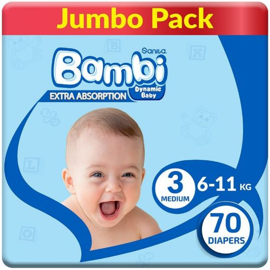 صورة بامبى حفاض جامبو وسط 3*70