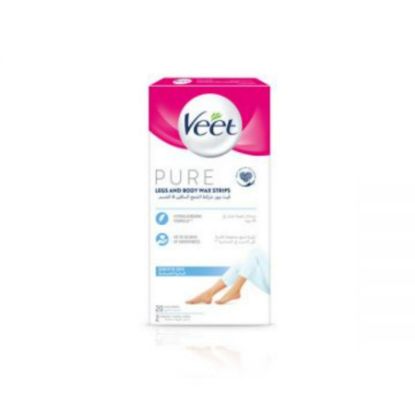 Picture of VEET PURE LEGS &BODY WAX STRIPS 20 PCS 0101