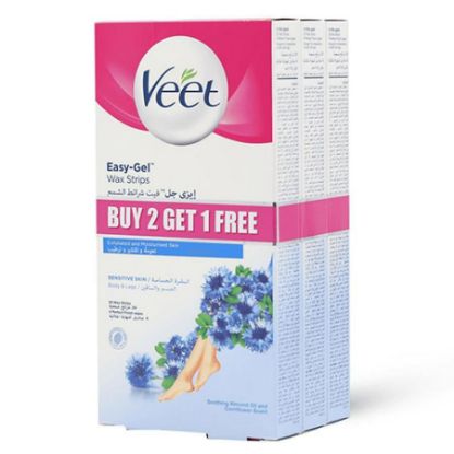 Picture of VEET  WAX STRIPS SENSITIVE SKIN 20 STRIPS 2+1 FREE -0133