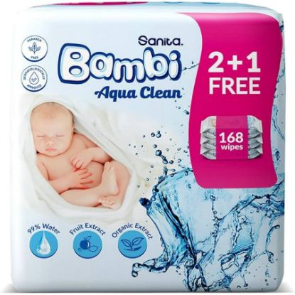 Picture of BAMBI WET WIPES ALOE&VITAMIN E CREAM 4 X (2+1 FREE) X 64 W11