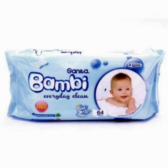 صورة WB113R   - بامبي مناديل مبلله بالصبار وفيتامين هـ (12 ×  64 ) W102 - W111 - 8648
