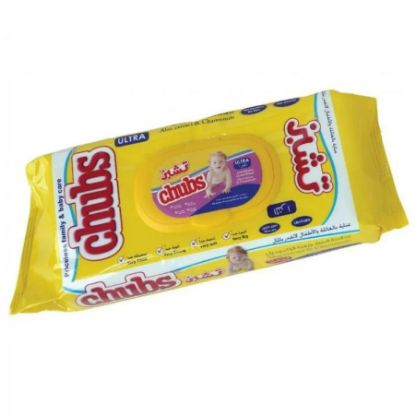 صورة تشبس مناديل مبللة للأطفال بالصبار والبابونج 40 منديل عبوة فر