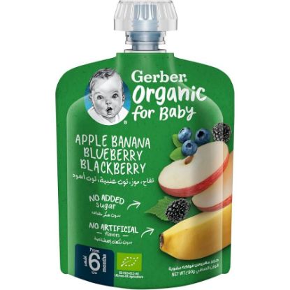 Picture of GERBER QRGANIC APPLE BANANA BLUEBERRY BLACKBERR 7X90GXA 7440