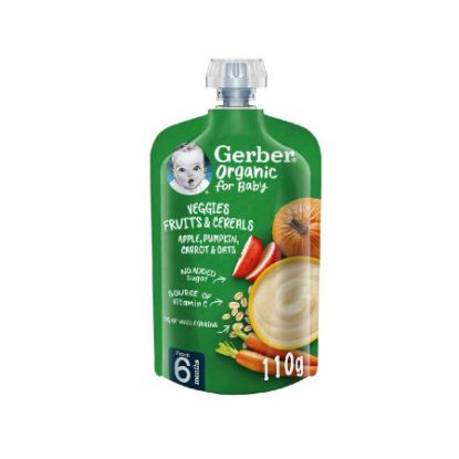 Picture of GERBER BIO PORRIDGE APPLE PUMPKIN CARROT 110G + 6 MONTHS