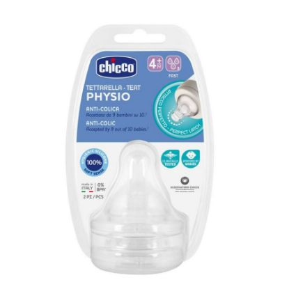 Picture of CHICCO TETTARELLA TEAT PHYSIO INTI COLIC 4+M FAST 2 PCS 2219