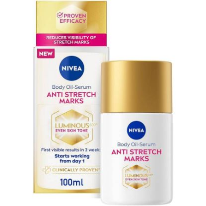Picture of NIVEA  LUMINOUS BODY OIL   ANTI STRETCH MARKS SERUM 100ML