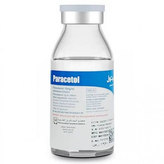 Picture of PARACETOL 10MG INTRAVENOUS INFUSION 100ML