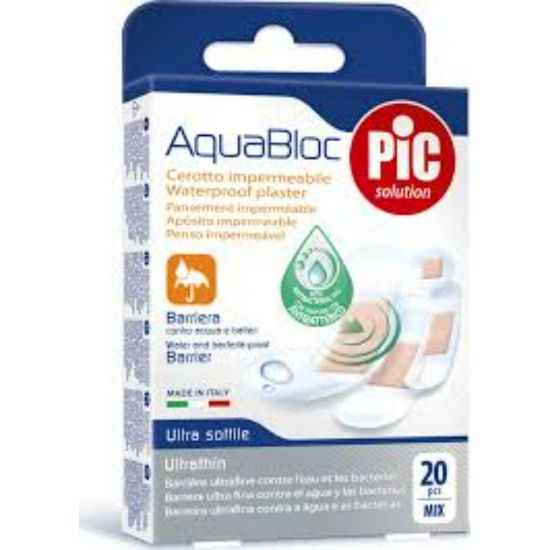 صورة Pic AquaBloc Plaster Anti Bacterial W/Proof Mix Assorted Pac